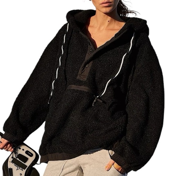 FP Movement x Free People Fuzzy Was She Fleece Hoodie Sweatshirt Jacket | XS - Picture 1 of 7